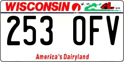 WI license plate 253OFV
