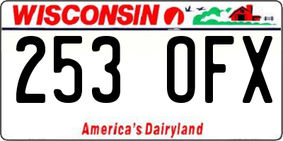 WI license plate 253OFX