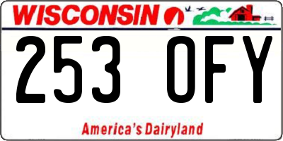 WI license plate 253OFY