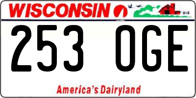 WI license plate 253OGE