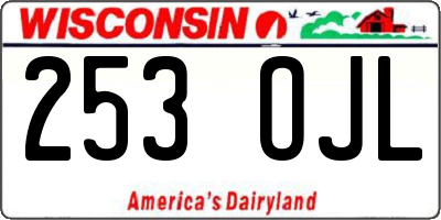 WI license plate 253OJL