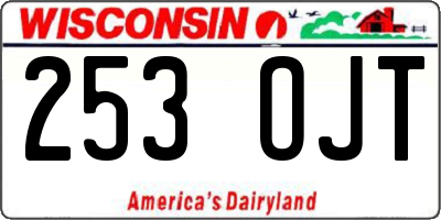 WI license plate 253OJT