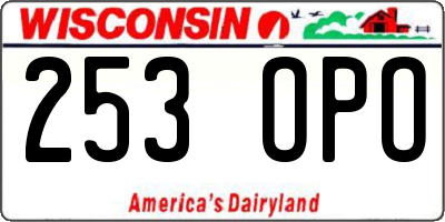 WI license plate 253OPO