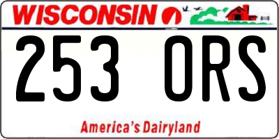 WI license plate 253ORS