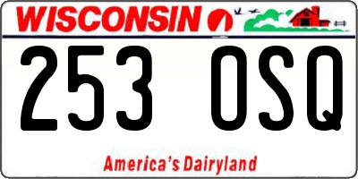 WI license plate 253OSQ
