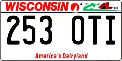 WI license plate 253OTI