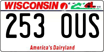 WI license plate 253OUS