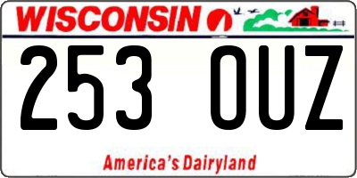 WI license plate 253OUZ