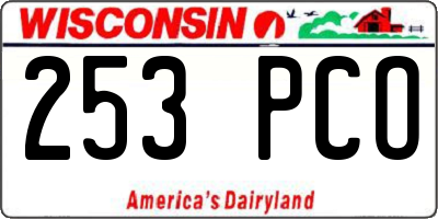 WI license plate 253PCO