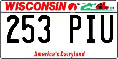 WI license plate 253PIU
