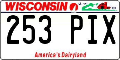 WI license plate 253PIX