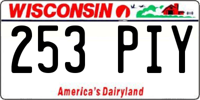 WI license plate 253PIY