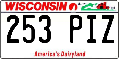 WI license plate 253PIZ