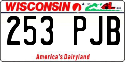WI license plate 253PJB