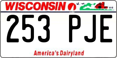 WI license plate 253PJE