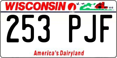 WI license plate 253PJF