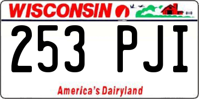 WI license plate 253PJI
