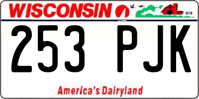 WI license plate 253PJK