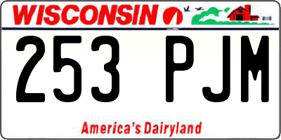 WI license plate 253PJM