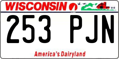 WI license plate 253PJN