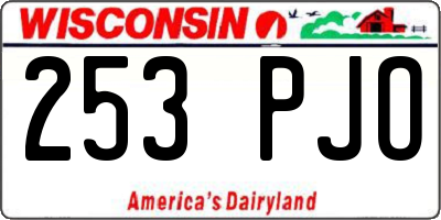 WI license plate 253PJO