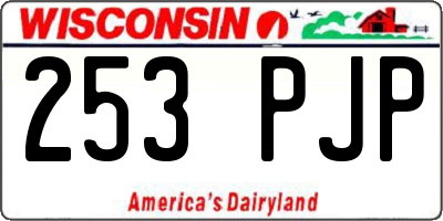 WI license plate 253PJP