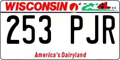 WI license plate 253PJR