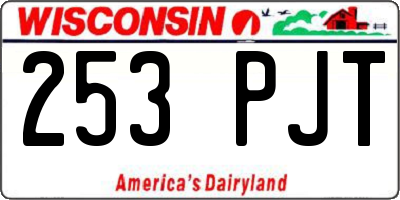 WI license plate 253PJT