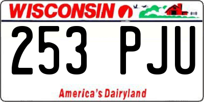 WI license plate 253PJU