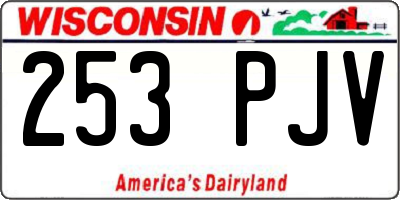 WI license plate 253PJV
