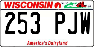 WI license plate 253PJW