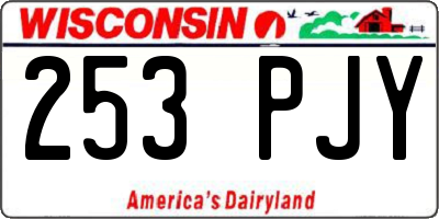 WI license plate 253PJY