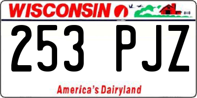 WI license plate 253PJZ