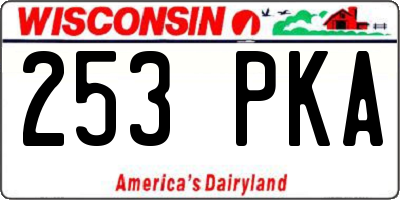 WI license plate 253PKA