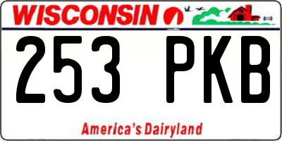 WI license plate 253PKB