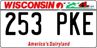 WI license plate 253PKE