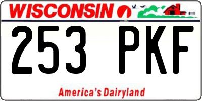 WI license plate 253PKF