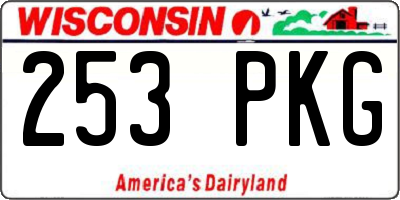 WI license plate 253PKG