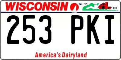 WI license plate 253PKI