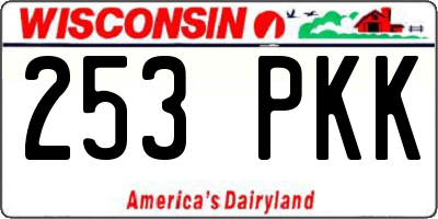 WI license plate 253PKK