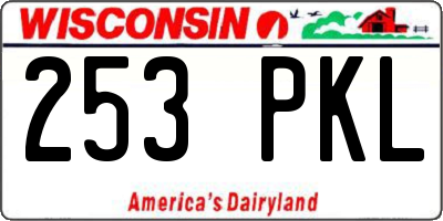 WI license plate 253PKL