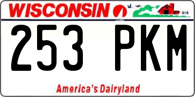 WI license plate 253PKM