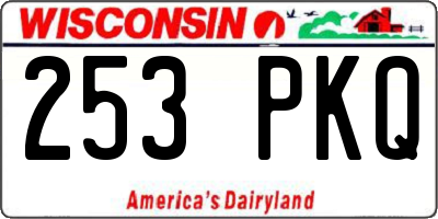 WI license plate 253PKQ