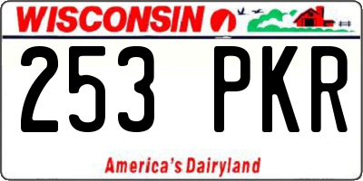 WI license plate 253PKR