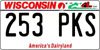 WI license plate 253PKS