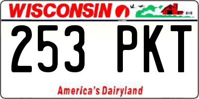 WI license plate 253PKT