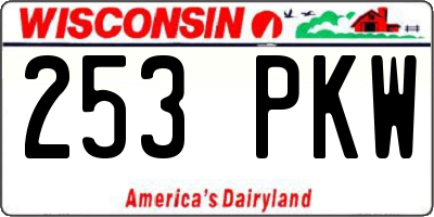WI license plate 253PKW