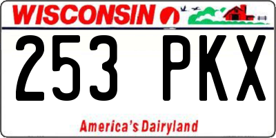 WI license plate 253PKX