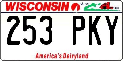 WI license plate 253PKY
