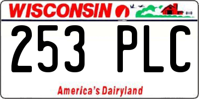WI license plate 253PLC